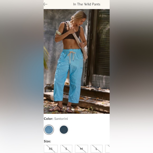 Free People Movement ~ In The Wild Pants ~ NWT Sz: S Color: Santorini/Blue Sea - Picture 10 of 16